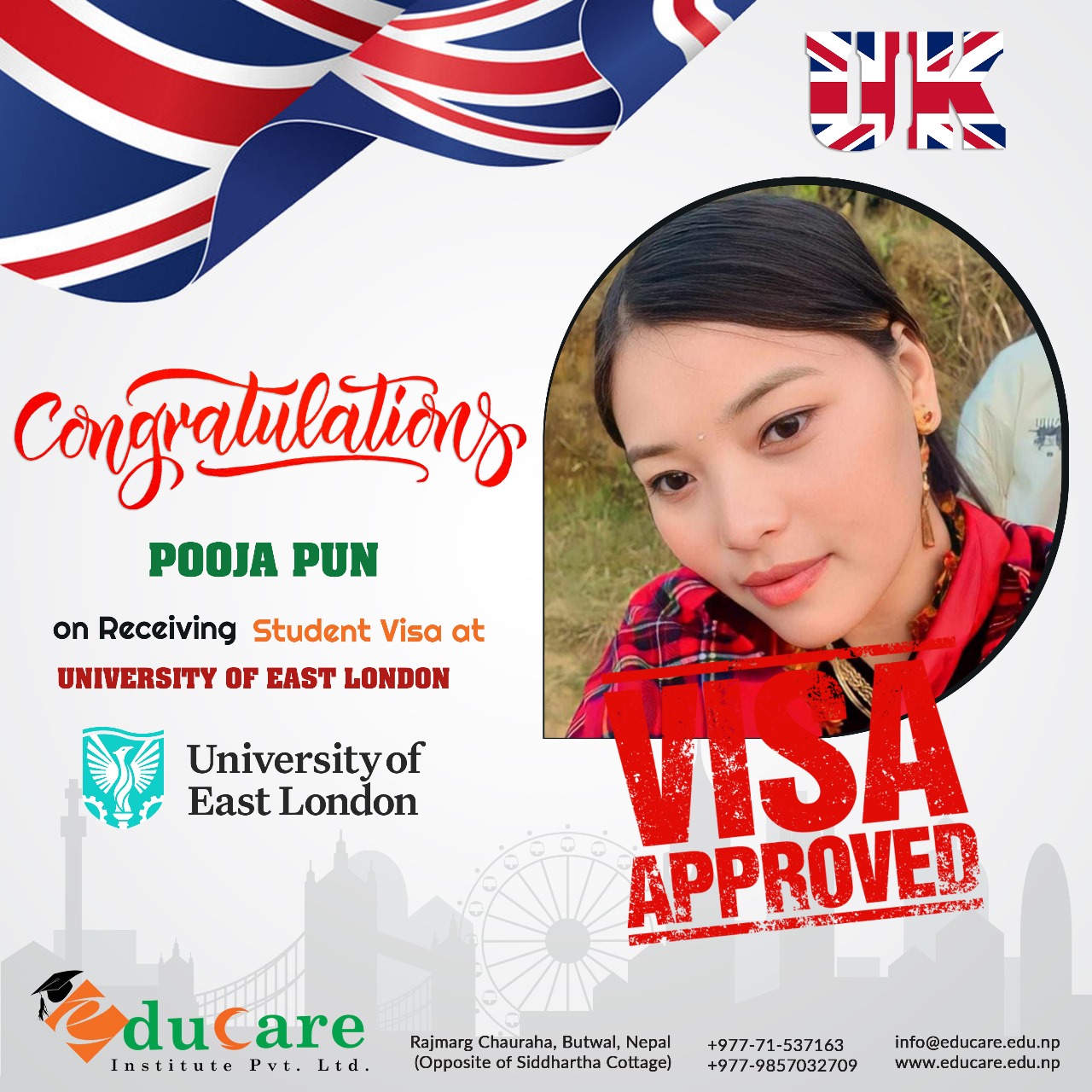 Congratulations Pooja Pun